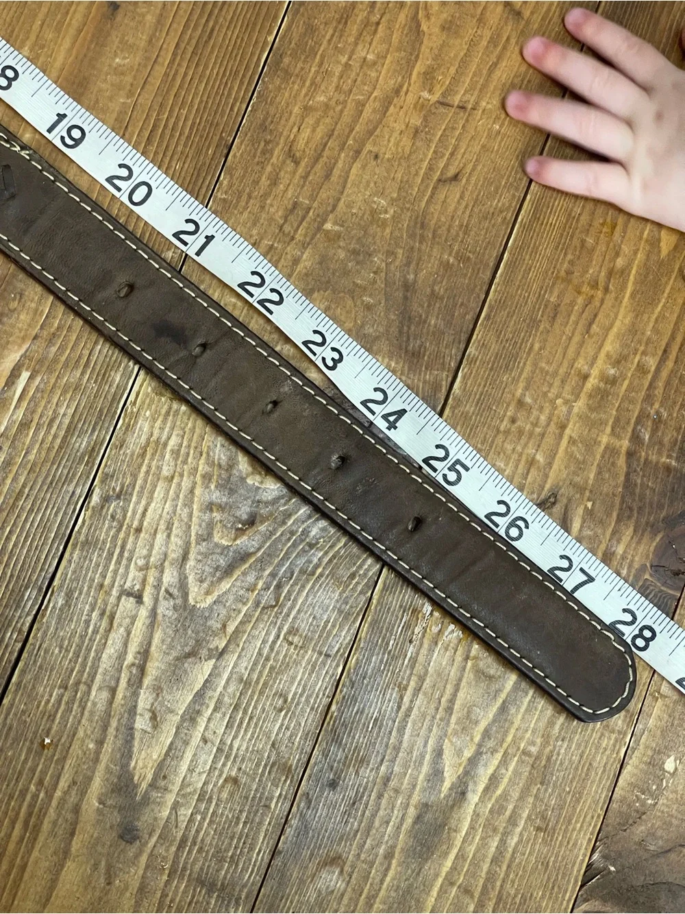 Texas country kids belt brown leather with silvertone hardware